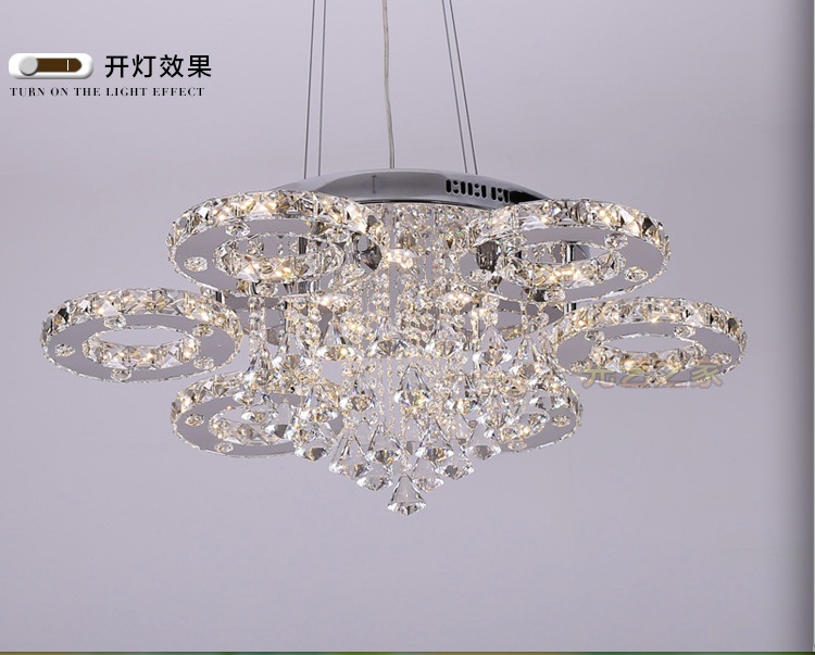 new arrival led crystal pendant light modern led lighting circles hanging lamp guarantee fast and