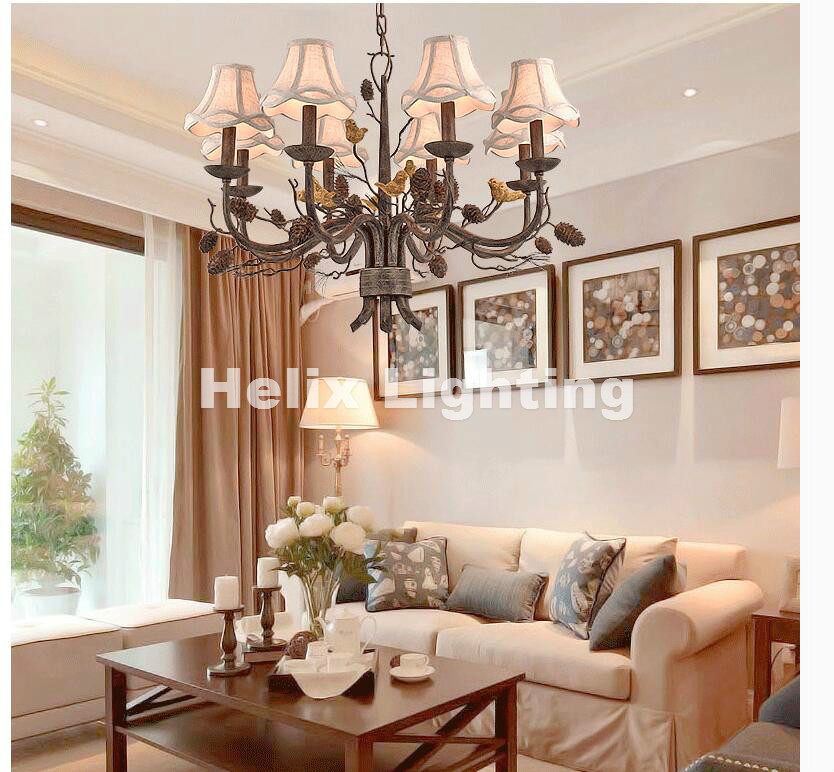 new arrival lustre genuine bird vintage bedroom lamp led chandelier lights top novelty indoor lights nordic chandelier