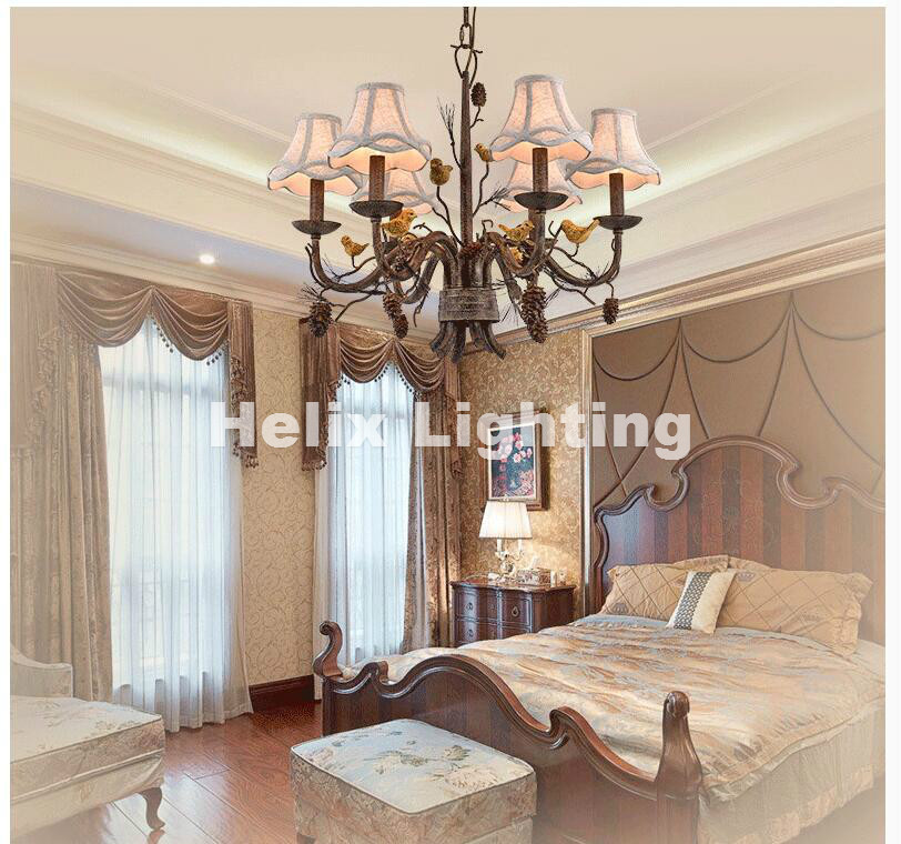 new arrival lustre genuine bird vintage bedroom lamp led chandelier lights top novelty indoor lights nordic chandelier