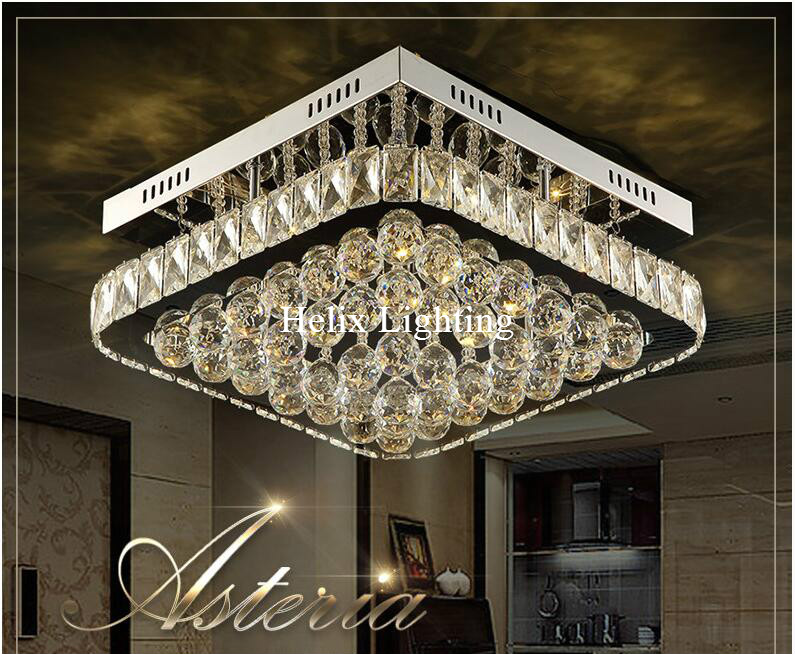 new arrival modern crystal led ceiling light fixture square crystal ceiling lamp for hallway corridor ready stock