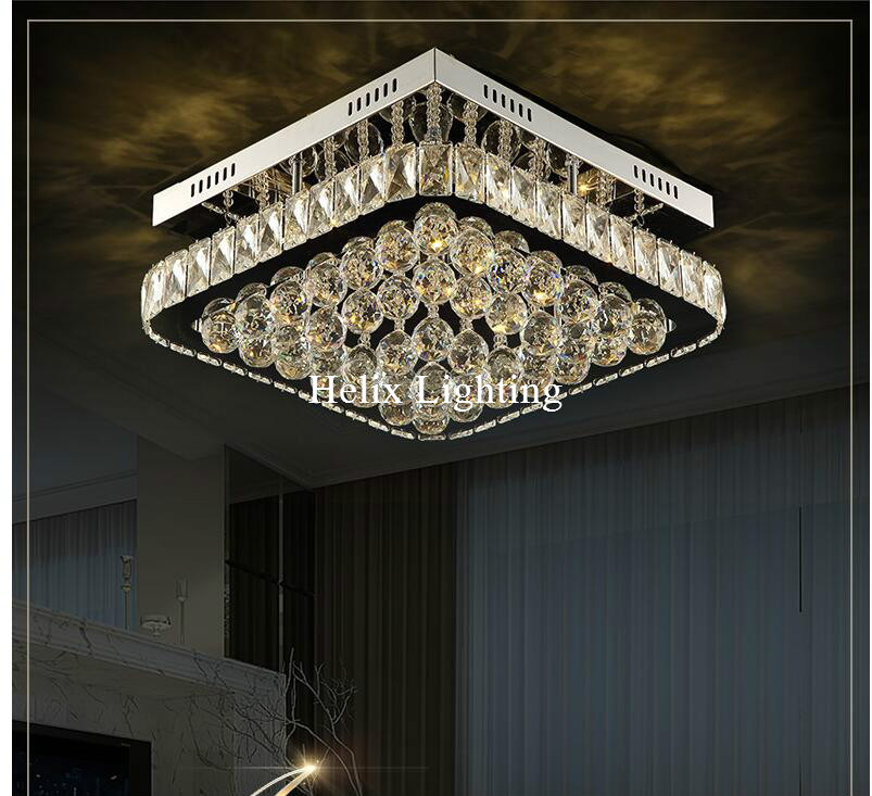 new arrival modern crystal led ceiling light fixture square crystal ceiling lamp for hallway corridor ready stock