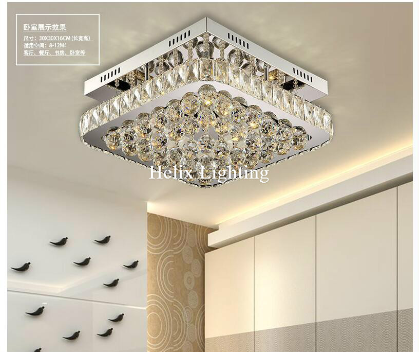 new arrival modern crystal led ceiling light fixture square crystal ceiling lamp for hallway corridor ready stock