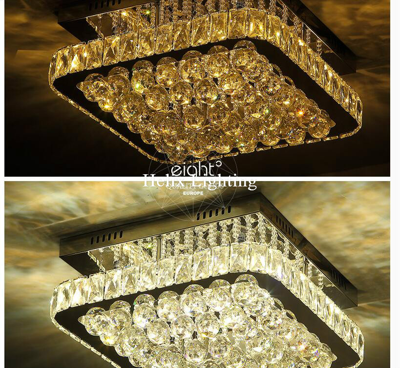 new arrival modern crystal led ceiling light fixture square crystal ceiling lamp for hallway corridor ready stock