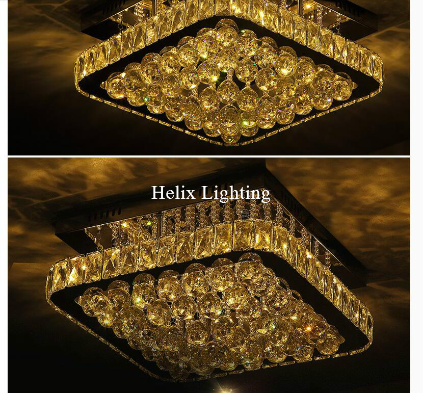 new arrival modern crystal led ceiling light fixture square crystal ceiling lamp for hallway corridor ready stock