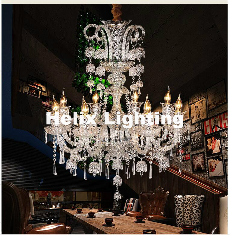 new arrival modern d75cm h93cm 8l crystal chandelier clear/red/ blue chandelier lighting fancy suspension lamp vintage lights