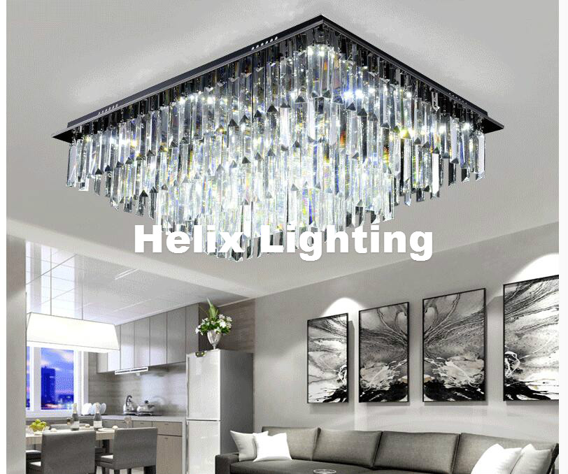 new arrival modern led crystal ceiling light fixture smokey/clear led ceiling light lighting lamp flush mount ac guaranteed