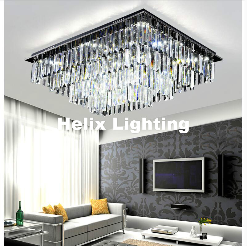 new arrival modern led crystal ceiling light fixture smokey/clear led ceiling light lighting lamp flush mount ac guaranteed