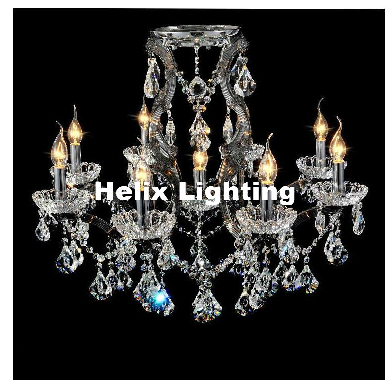 new arrival smokey clear crystal chandelier candle chandelier light lustres de cristal for living dining room home el decor