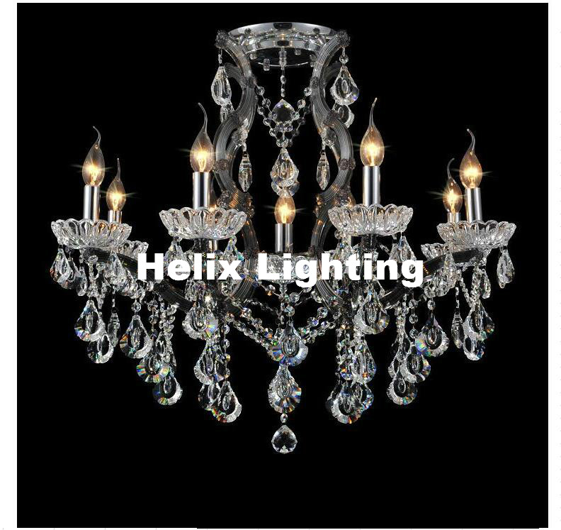 new arrival smokey clear crystal chandelier candle chandelier light lustres de cristal for living dining room home el decor