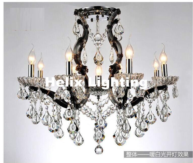 new arrival smokey clear crystal chandelier candle chandelier light lustres de cristal for living dining room home el decor