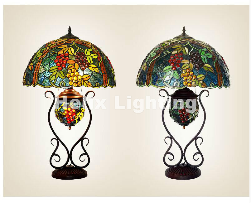 new arrival tiffany table lamps luxurious ancient garden european style e27 bedside lamps living room decoration