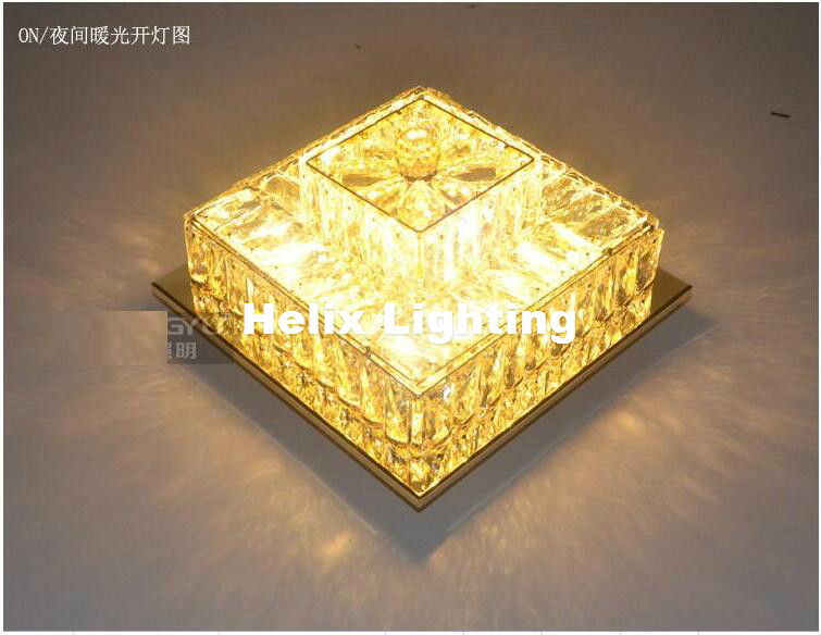 new arrival w27cm led 24w crystal ceiling lamp living room lamp led ceiling bedroom restaurant corridor lighting ac110-240v