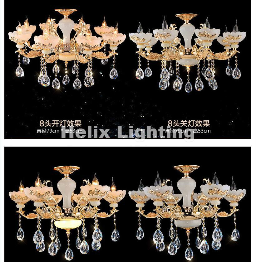 new arrival zinc alloy modern led chandelier lustre jade large k9 gold e14 crystal chandeliers living room lobby el lighting