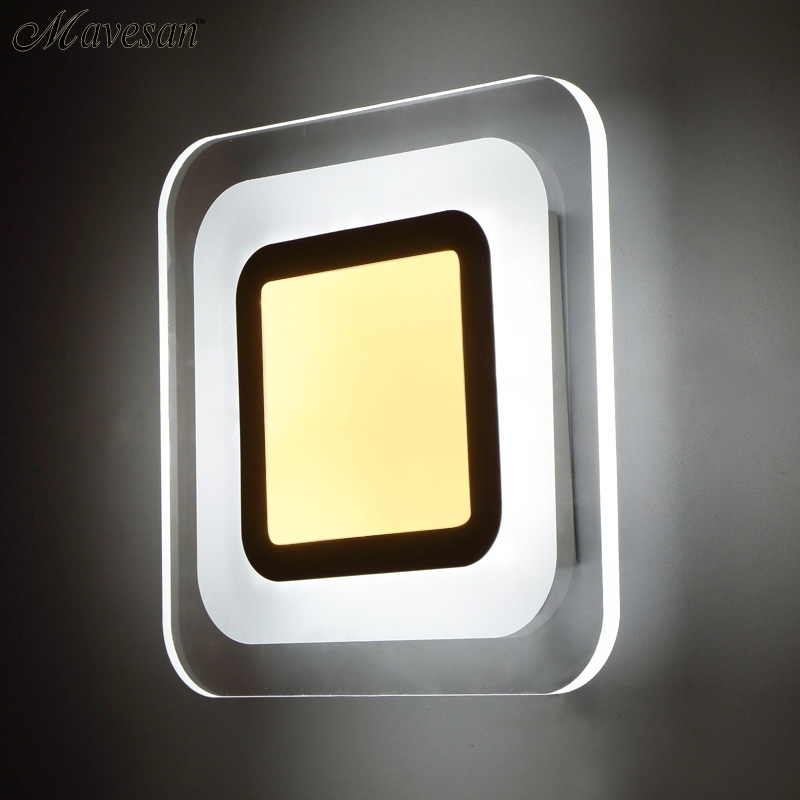 new clear glass modern led indoor wall lighting for bedroom 8w wall sconce ac220v led wall light indoor lighting