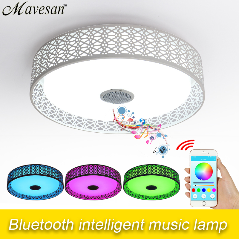 new desigh app bluetooth led ceiling light white color+rgb with mobile phone app ios/android led remote control music