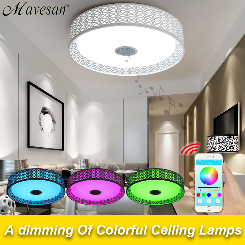 new desigh app bluetooth led ceiling light white color+rgb with mobile phone app ios/android led remote control music