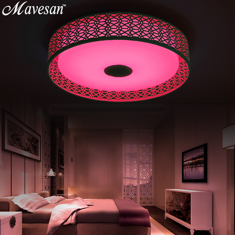 new desigh app bluetooth led ceiling light white color+rgb with mobile phone app ios/android led remote control music