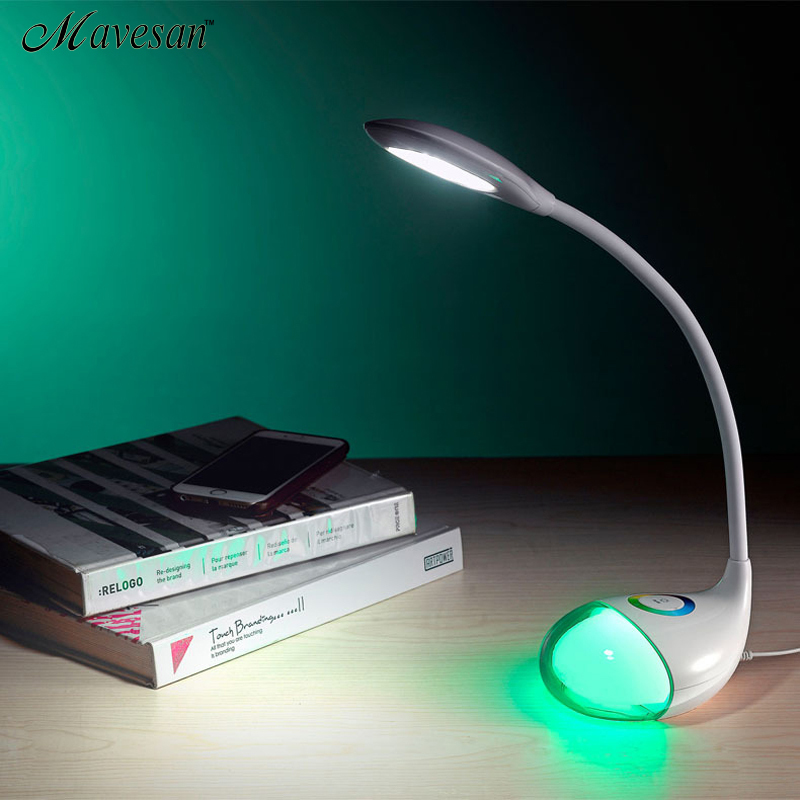 new fashion eye protection led table lamp with color changeable base reading table lamp adjustable brightness for kids