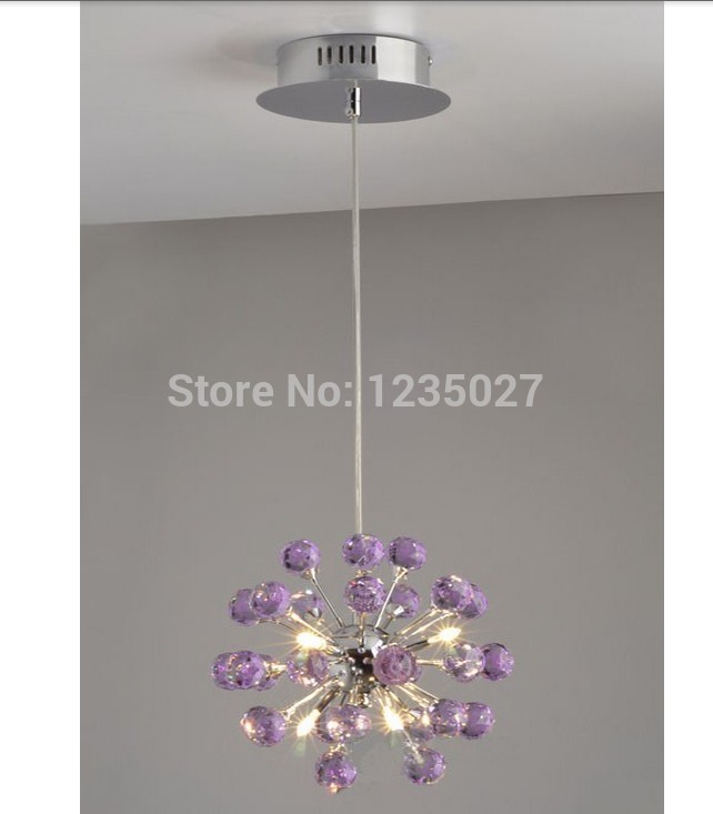 new k9 crystal chandelier with 6 lights in purple sy4238/6l d220mm h800mm