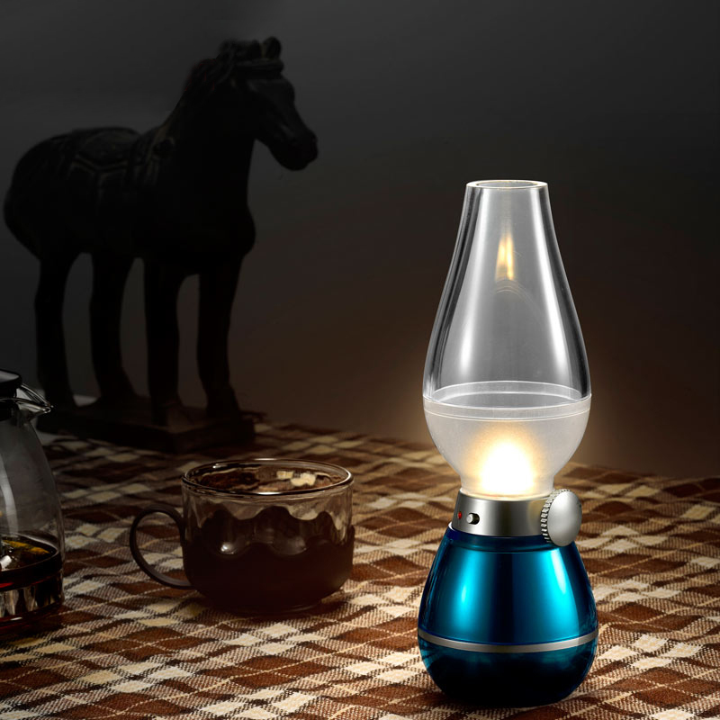 new led blow light table light desk lamp vintage kerosene lamp style adjustable energy-saving usb rechargeable light