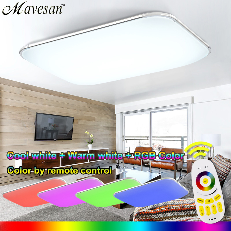 new modern led ceiling light with 2.4g rf remote group controlled dimmable color changing lamp for livingroom bedroom