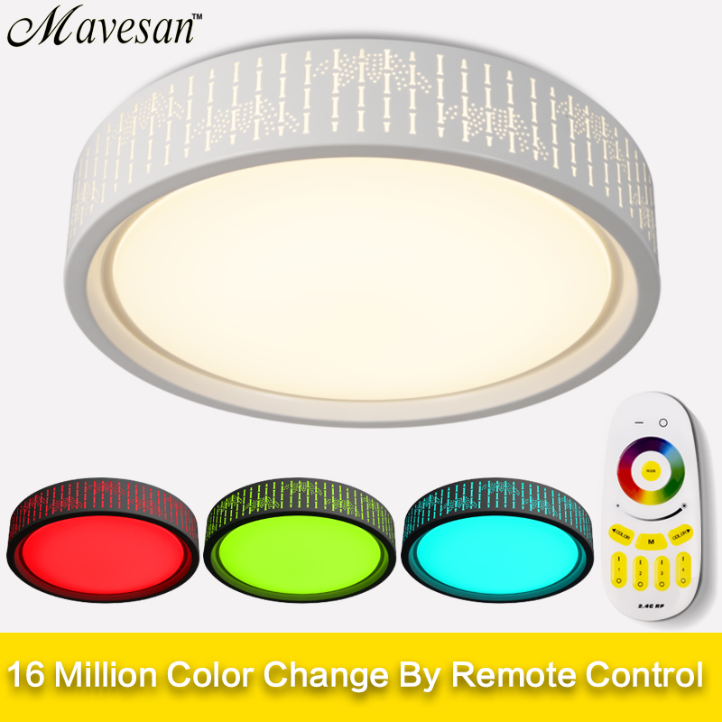 new modern led ceiling light with acrylic around lampshade & dimmable color changing led ceiling lamps for bedroom