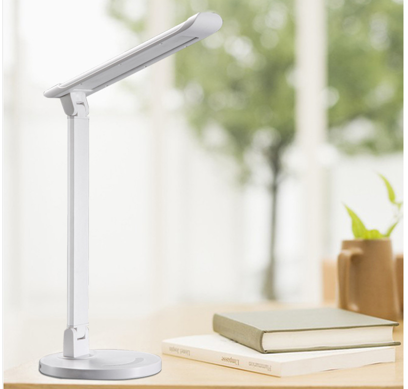 newest 12w dimmable led desk lamp with usb hub,white table lamp 36pcs leds and touch sliding adjustment,modern led table lamp