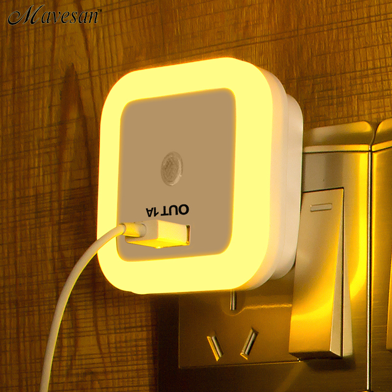 newest led night light with usb interface warm white for corridor,exhibition hall & home lamp