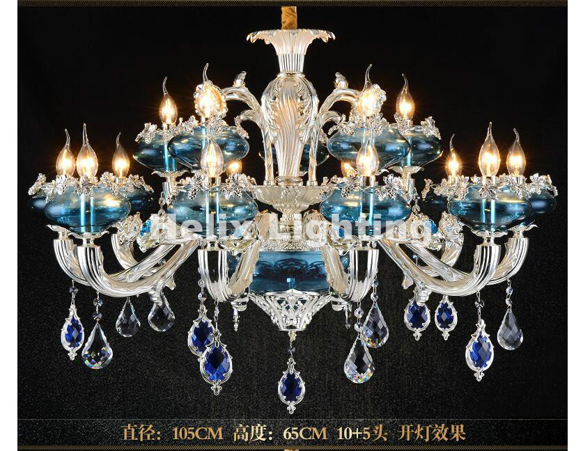 newly alloy blue modern crystal chandelier living room lustres decoration ac chandelier crystal home lighting indoor lighting