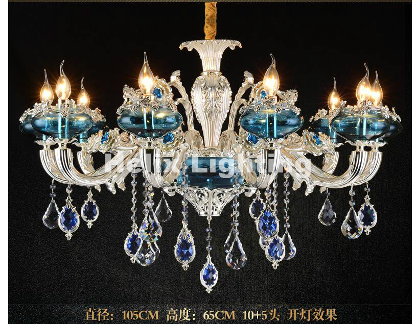 newly alloy blue modern crystal chandelier living room lustres decoration ac chandelier crystal home lighting indoor lighting