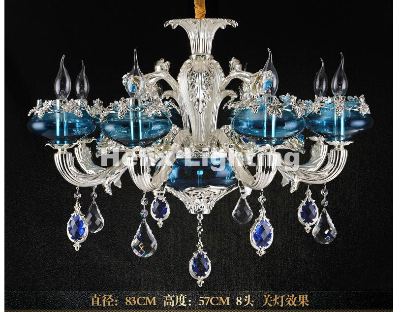 newly alloy blue modern crystal chandelier living room lustres decoration ac chandelier crystal home lighting indoor lighting