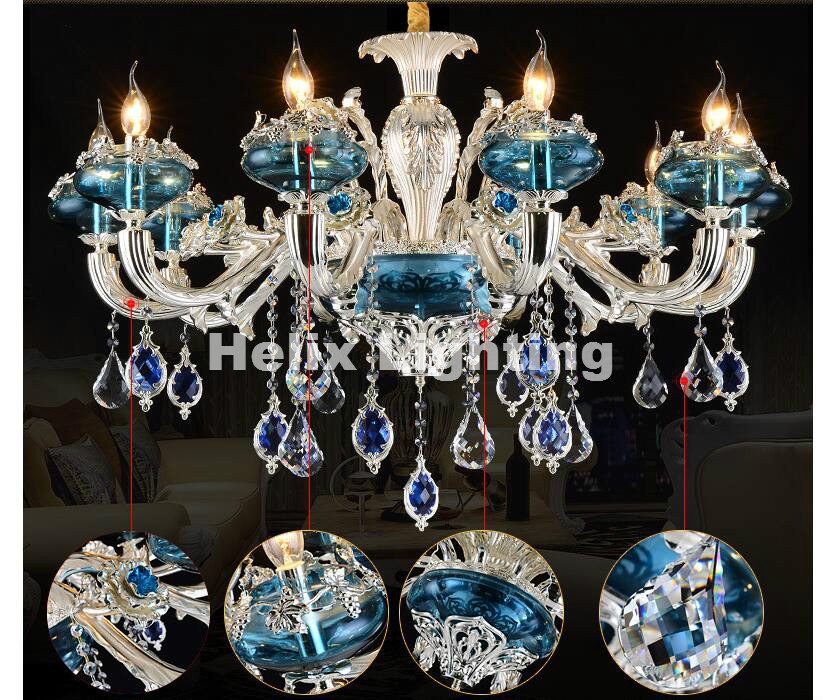 newly alloy blue modern crystal chandelier living room lustres decoration ac chandelier crystal home lighting indoor lighting