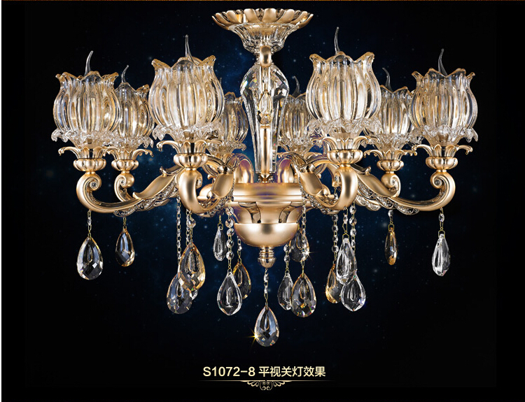 newly alloy chnadelier top k9 crystal chandelier gold color chandelier luxury lamp indoor hanging lighting ac guaranteed