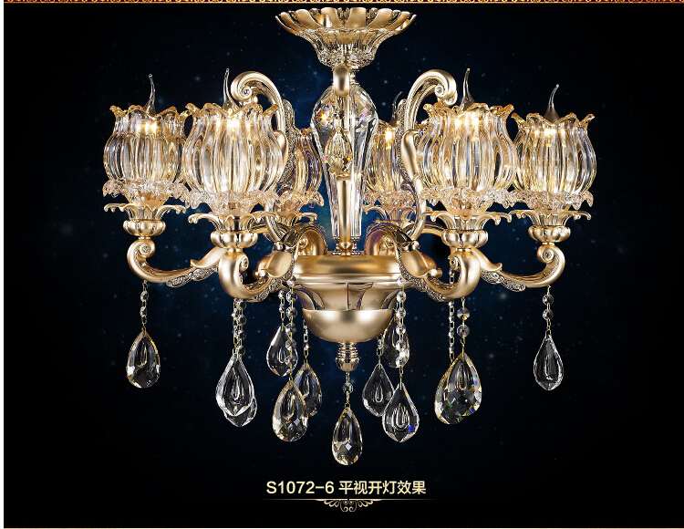 newly alloy chnadelier top k9 crystal chandelier gold color chandelier luxury lamp indoor hanging lighting ac guaranteed