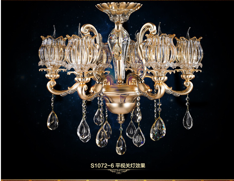 newly alloy chnadelier top k9 crystal chandelier gold color chandelier luxury lamp indoor hanging lighting ac guaranteed