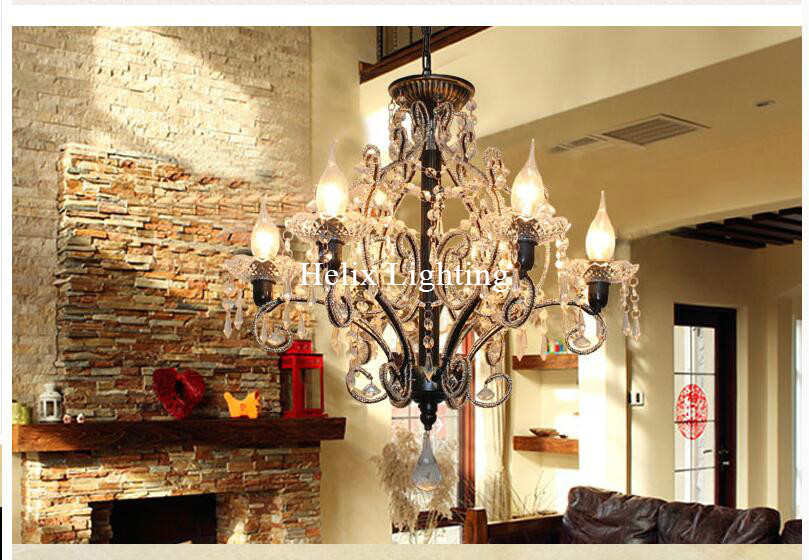 newly art decorative black/white color chandelier living room candle lamps luxury acrylic crystal chandelier ac lighting