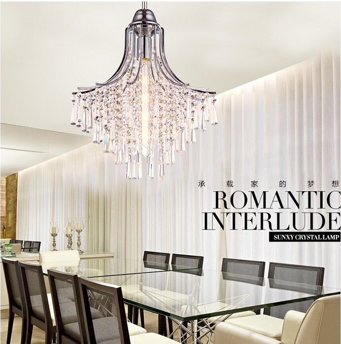 newly d400mm e27 restaurant lamp crystal pendant light dining room round lamp bar counter personalized lighting