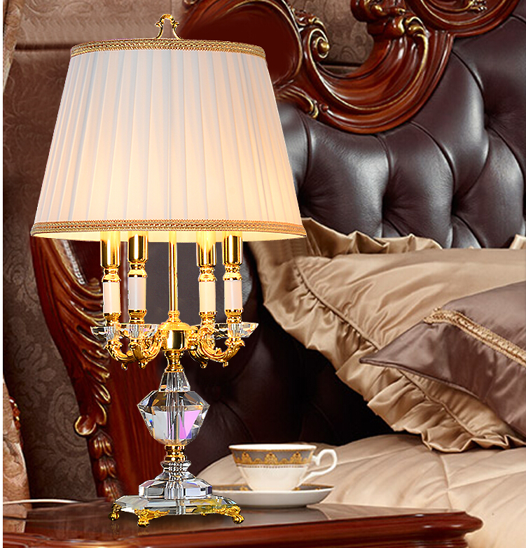 newly d400mm h700mm golden crystal table lamp desk light wedding candelabra for table lamp ac guaranteed