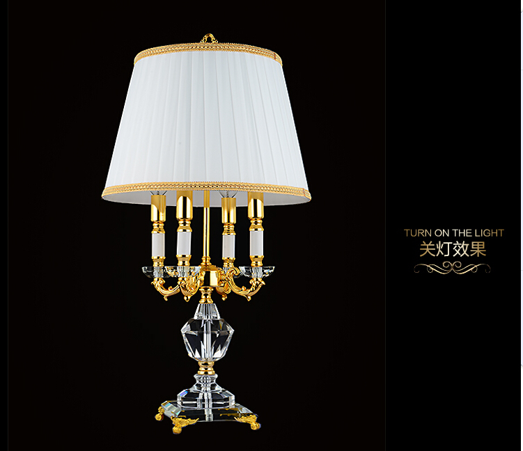 newly d400mm h700mm golden crystal table lamp desk light wedding candelabra for table lamp ac guaranteed