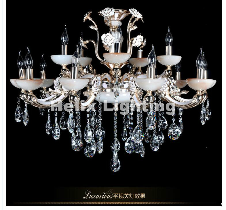 newly european jade living room chandelier crystal chandelier penthouse floor marble chandelier led ac zinc alloy crystal lamps