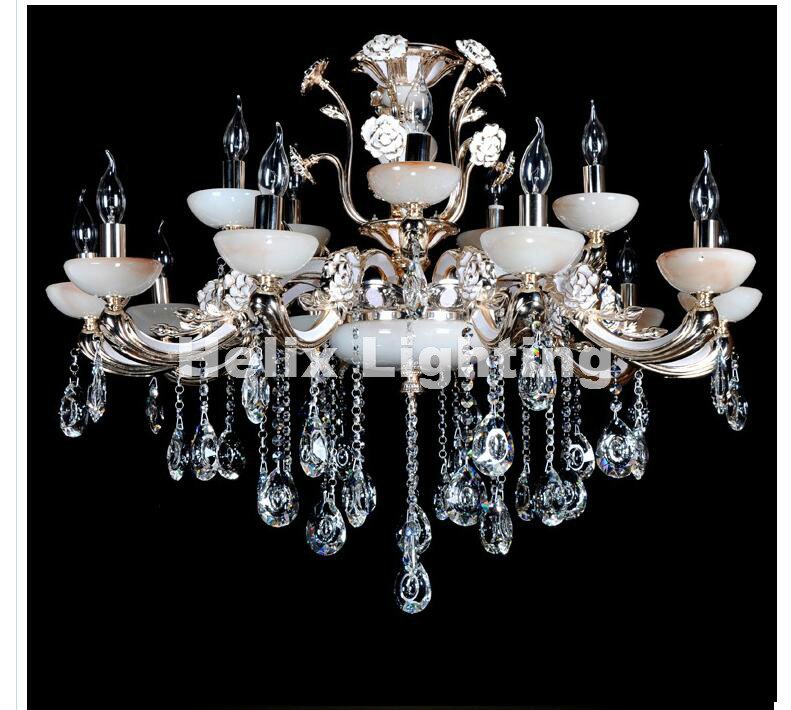 newly european jade living room chandelier crystal chandelier penthouse floor marble chandelier led ac zinc alloy crystal lamps