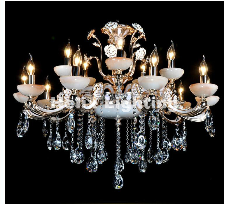 newly european jade living room chandelier crystal chandelier penthouse floor marble chandelier led ac zinc alloy crystal lamps