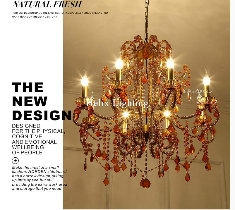 newly golden crystal chandelier light large crystal pendant lamp big amber chandelier light ac led