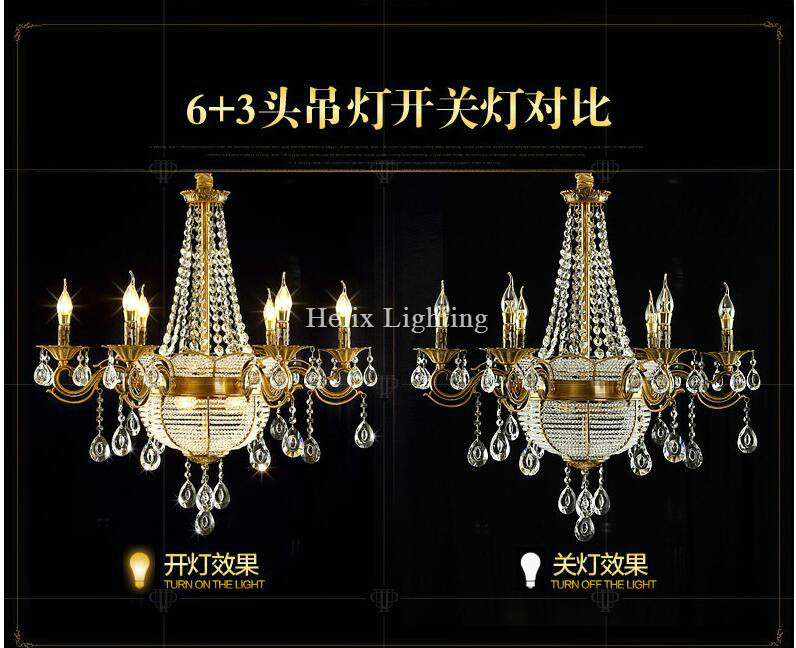 newly golden lustres brass color led crystal chandelier zinc alloy ac k9 crystal chandelier lighting