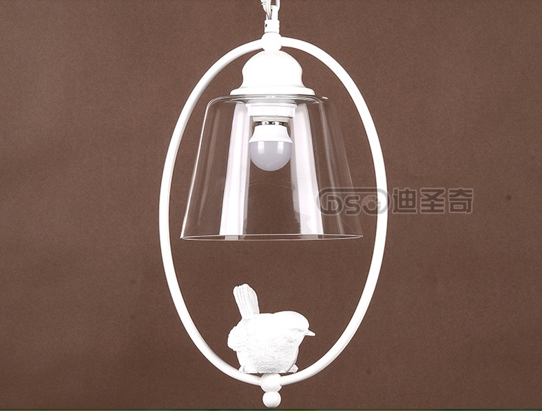 newly led d200mm modern nordic style creative brief restaurant lights bird personalized rustic glass pendant lamp