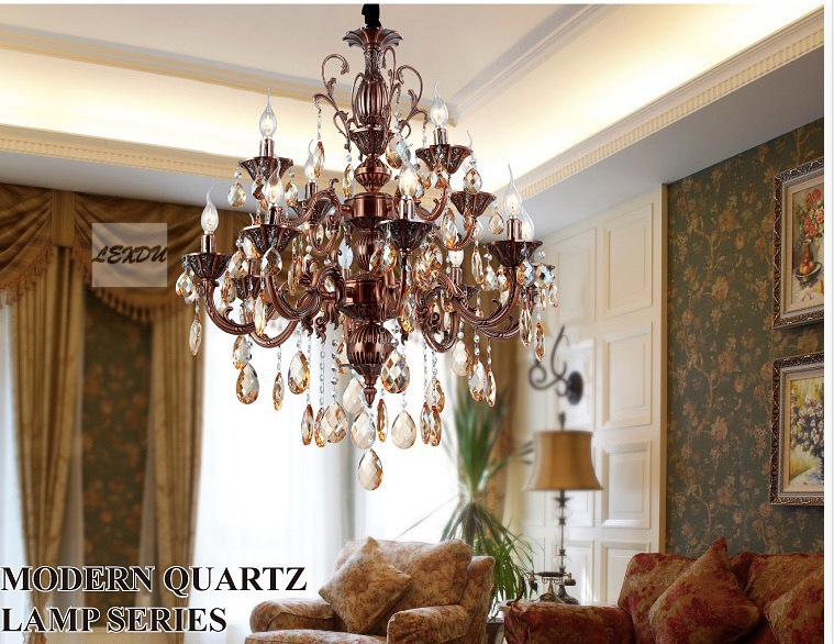 newly luxury crystal chandelier zinc alloy chandelier classic crystal lustre hanging lamp for foyer cristal candle bulbs