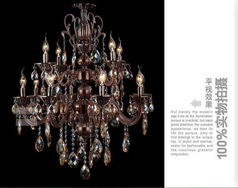 newly luxury crystal chandelier zinc alloy chandelier classic crystal lustre hanging lamp for foyer cristal candle bulbs