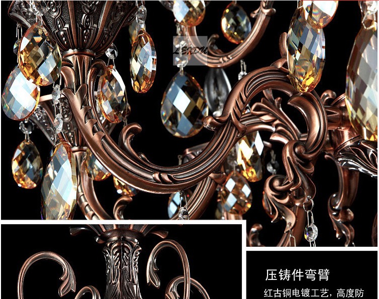 newly luxury crystal chandelier zinc alloy chandelier classic crystal lustre hanging lamp for foyer cristal candle bulbs