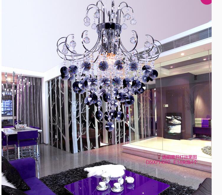 newly modern chrome d40cm purple/black/champagne crystal chandelier light fixtures ,led,guaranteed + !