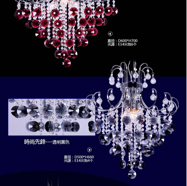 newly modern chrome d40cm purple/black/champagne crystal chandelier light fixtures ,led,guaranteed + !